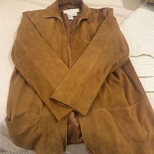 Suede Leather zip Jacket